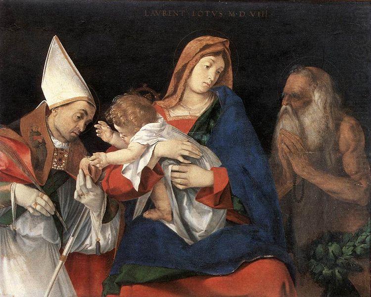 Lorenzo Lotto Madonna and Child with St Ignatius of Antioch and St Onophrius china oil painting image